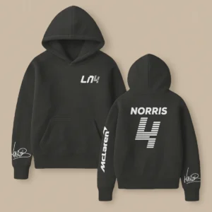 Lando Norris McLaren F1 Fashion Clothing For Racing Fans Unisex Hoodie BLNR25425 - Dark Gray
