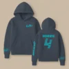 Lando Norris McLaren F1 Fashion Clothing For Racing Fans Unisex Hoodie BLNR25425 - Charcoal