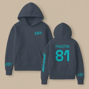 Oscar Piastri McLaren F1 Fashion Clothing For Racing Fans Unisex Hoodie BLOP25425 - Charcoal