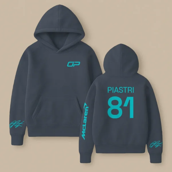 Oscar Piastri McLaren F1 Fashion Clothing For Racing Fans Unisex Hoodie BLOP25425 - Charcoal