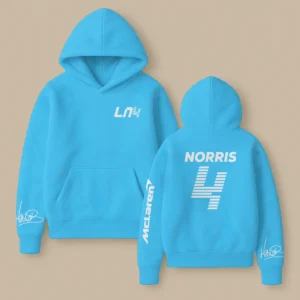 Lando Norris McLaren F1 Fashion Clothing For Racing Fans Unisex Hoodie BLNR25425 - Sky Blue