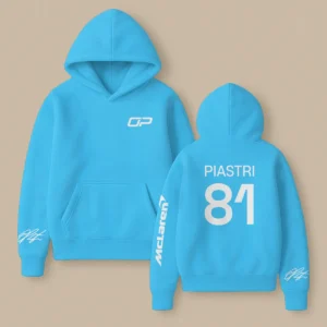 Oscar Piastri McLaren F1 Fashion Clothing For Racing Fans Unisex Hoodie BLOP25425 - Sky Blue