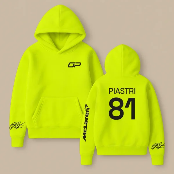 Oscar Piastri McLaren F1 Fashion Clothing For Racing Fans Unisex Hoodie BLOP25425 - Neon Green