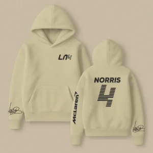 Lando Norris McLaren F1 Fashion Clothing For Racing Fans Unisex Hoodie BLNR25425 - Khaki