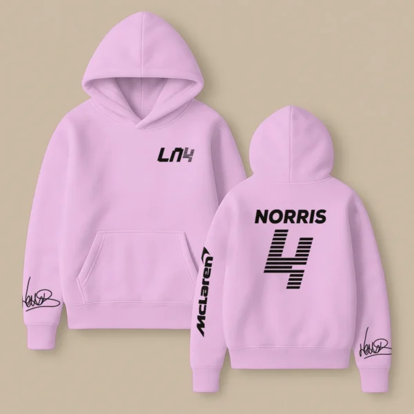 Lando Norris McLaren F1 Fashion Clothing For Racing Fans Unisex Hoodie BLNR25425 - Light Pink