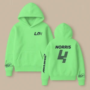 Lando Norris McLaren F1 Fashion Clothing For Racing Fans Unisex Hoodie BLNR25425 - Mint Green