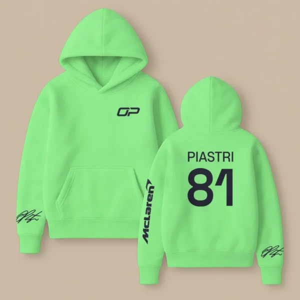 Oscar Piastri McLaren F1 Fashion Clothing For Racing Fans Unisex Hoodie BLOP25425 - Mint Green