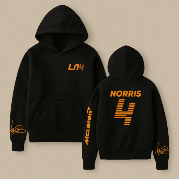 Lando Norris McLaren F1 Fashion Clothing For Racing Fans Unisex Hoodie BLNR25425 - Black