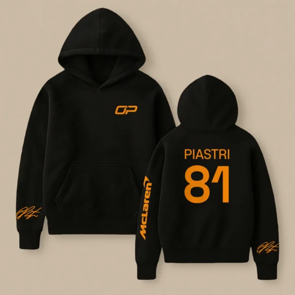 Oscar Piastri McLaren F1 Fashion Clothing For Racing Fans Unisex Hoodie BLOP25425 - Black
