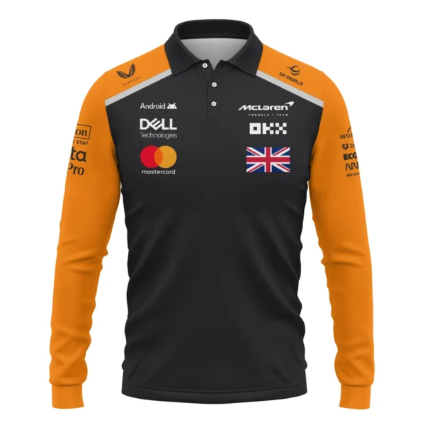 Lando Norris McLaren Formula One Exclusive Logo Long Polo Shirt BLF1290325A2MCLLPL - Image 2