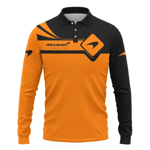Oscar Piastri McLaren F1 Long Polo Shirt All Over Prints BLMCL5525A4LPL - Image 2