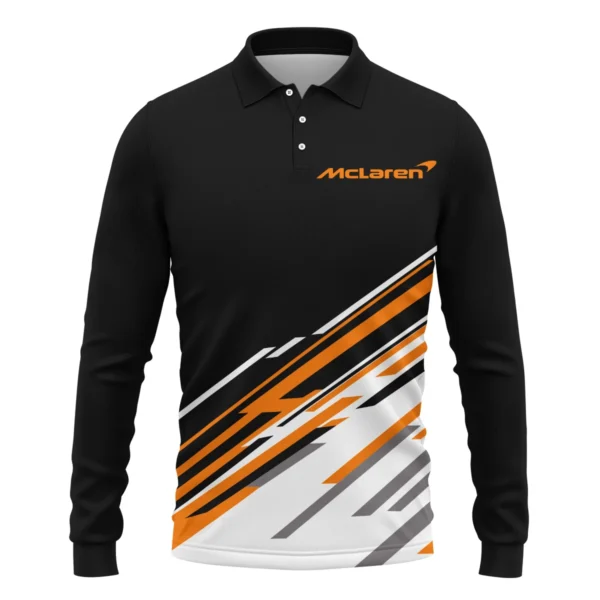 Oscar Piastri McLaren F1 Long Polo Shirt All Over Prints BLOP10425A2LPL - Image 2