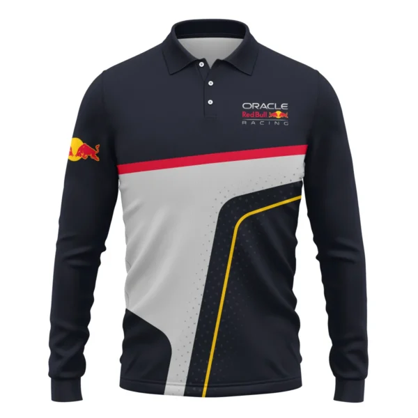 Red Bull Racing F1 Long Polo Shirt All Over Prints BLRBR10525A3LPL - Image 2