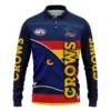 Adelaide Crows Australian Football League Exclusive Logo Long Polo Shirt HOAFL130525A02ADELLPL