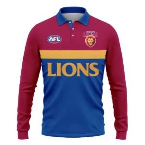 Brisbane Lions Australian Football League Exclusive Logo Long Polo Shirt HOAFL140525A01BLLPL