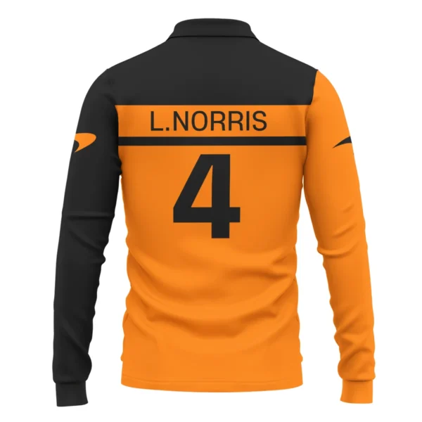 Lando Norris McLaren F1 Long Polo Shirt All Over Prints BLMCL5525A2LPL - Image 3