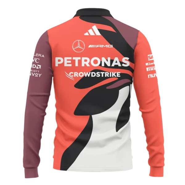 2025 Miami Floral Mercedes-AMG Petronas F1 Long Polo Shirt All Over Prints BLMER6525A3LPL - Image 3