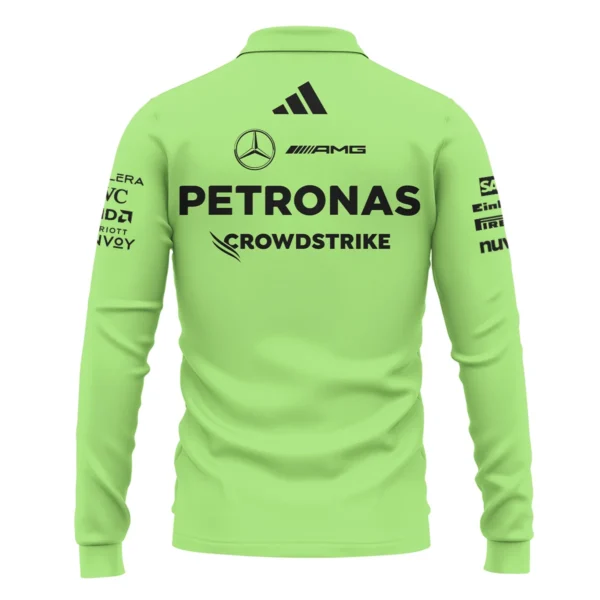 Mercedes-AMG Petronas F1 Long Polo Shirt All Over Prints BLMER6525A4LPL - Image 3