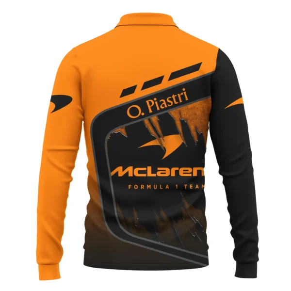 Oscar Piastri McLaren F1 Long Polo Shirt All Over Prints BLOP3425A1LPL - Image 3