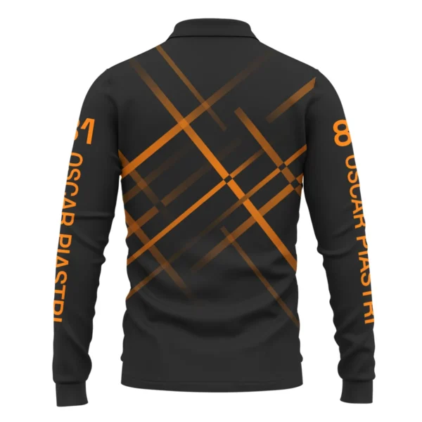 Oscar Piastri McLaren F1 Long Polo Shirt All Over Prints BLOP3425A2LPL - Image 3