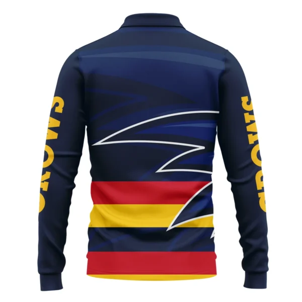 Adelaide Crows Australian Football League Exclusive Logo Long Polo Shirt HOAFL130525A02ADELLPL - Image 2
