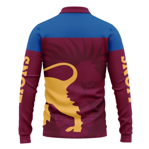 Brisbane Lions Australian Football League Exclusive Logo Long Polo Shirt HOAFL130525A02BLLPL - Image 2