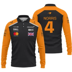 Lando Norris McLaren Formula One Exclusive Logo Long Polo Shirt BLF1290325A2MCLLPL