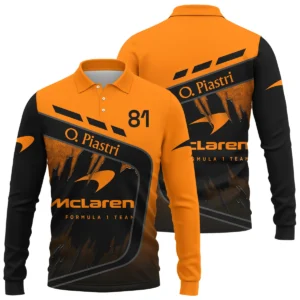 Oscar Piastri McLaren F1 Long Polo Shirt All Over Prints BLOP3425A1LPL