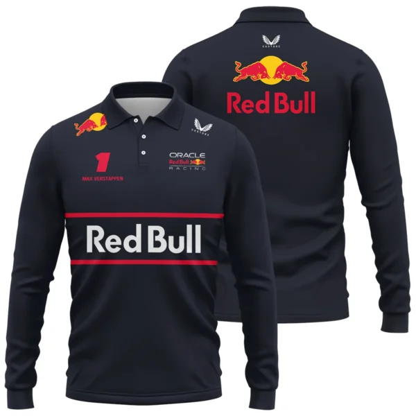 Red Bull Racing F1 Long Polo Shirt All Over Prints BLRBR10525A1LPL