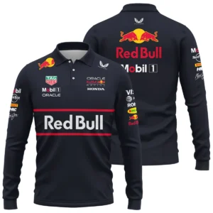 Red Bull Racing F1 Long Polo Shirt All Over Prints BLRBR10525A2LPL
