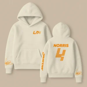 Lando Norris McLaren F1 Fashion Clothing For Racing Fans Unisex Hoodie BLNR25425 - Beige