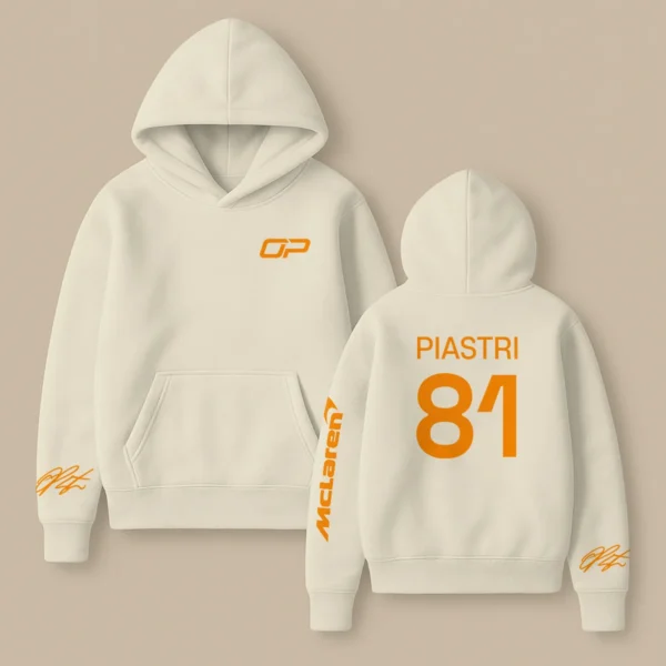 Oscar Piastri McLaren F1 Fashion Clothing For Racing Fans Unisex Hoodie BLOP25425 - Beige