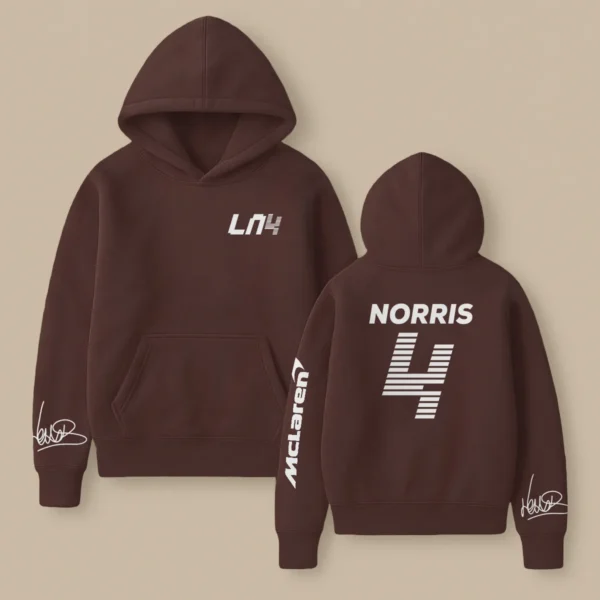 Lando Norris McLaren F1 Fashion Clothing For Racing Fans Unisex Hoodie BLNR25425 - Chocolate