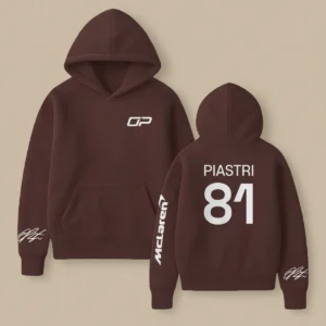 Oscar Piastri McLaren F1 Fashion Clothing For Racing Fans Unisex Hoodie BLOP25425 - Chocolate