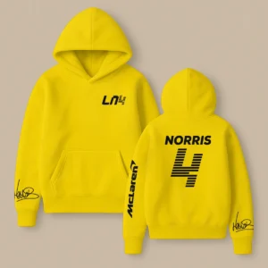 Lando Norris McLaren F1 Fashion Clothing For Racing Fans Unisex Hoodie BLNR25425 - Golden Yellow