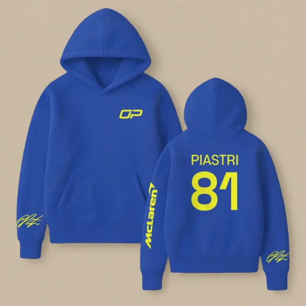 Oscar Piastri McLaren F1 Fashion Clothing For Racing Fans Unisex Hoodie BLOP25425 - Blue