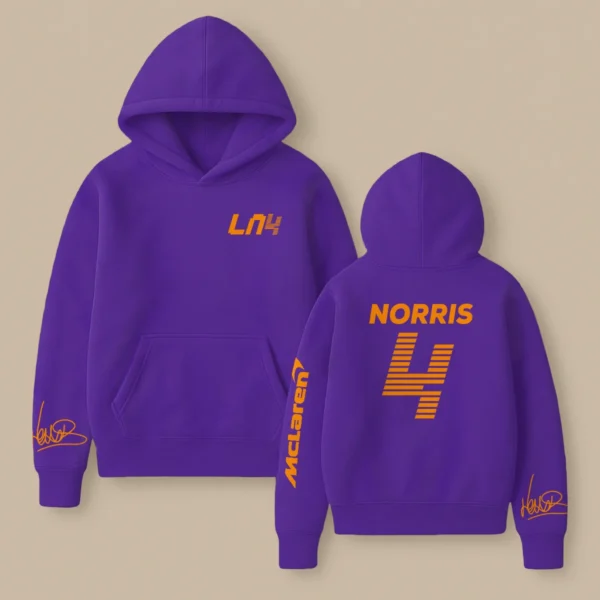 Lando Norris McLaren F1 Fashion Clothing For Racing Fans Unisex Hoodie BLNR25425 - Violet