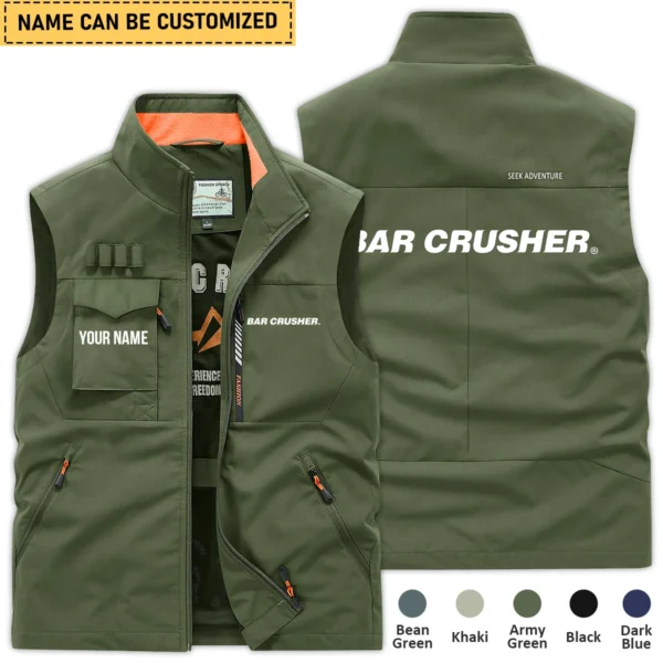 Bar Crusher Fishing AU Exclusive Logo Outdoor Sleeveless Vest HOFS140525A01BCR - ArmyGreen