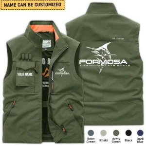 Formosa Marine Fishing AU Exclusive Logo Outdoor Sleeveless Vest HOFS140525A01FOM - ArmyGreen