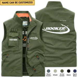 Hooker Boats Fishing AU Exclusive Logo Outdoor Sleeveless Vest HOFS140525A01HOO - ArmyGreen