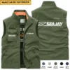 Sea Jay Fishing AU Exclusive Logo Outdoor Sleeveless Vest HOFS140525A01SJB - ArmyGreen
