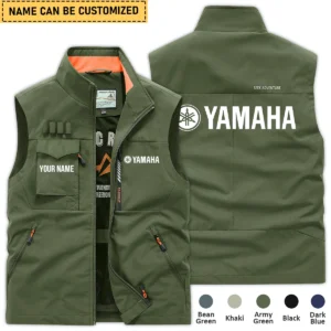 Yamaha Marine Fishing AU Exclusive Logo Outdoor Sleeveless Vest HOFS140525A01YMM - ArmyGreen