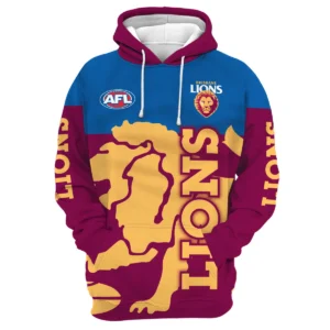 Brisbane Lions Australian Football League Exclusive Logo Hoodie HOAFL130525A02BLHD