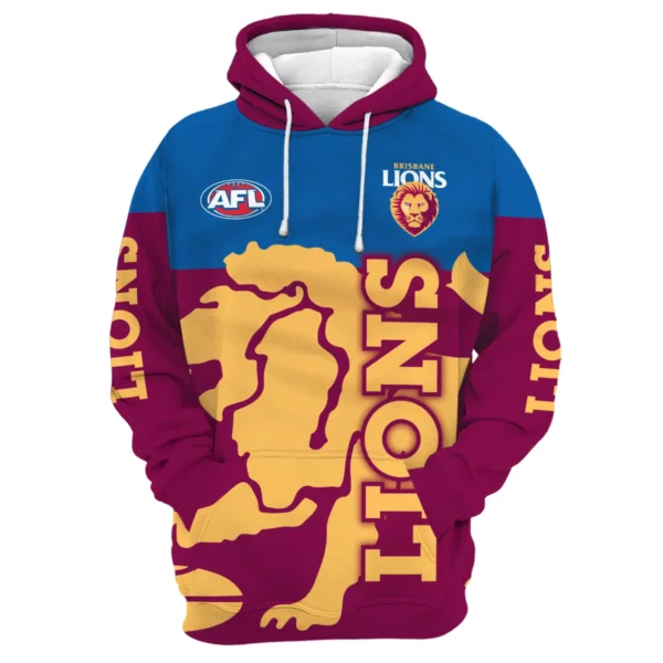 Brisbane Lions Australian Football League Exclusive Logo Hoodie HOAFL130525A02BLHD
