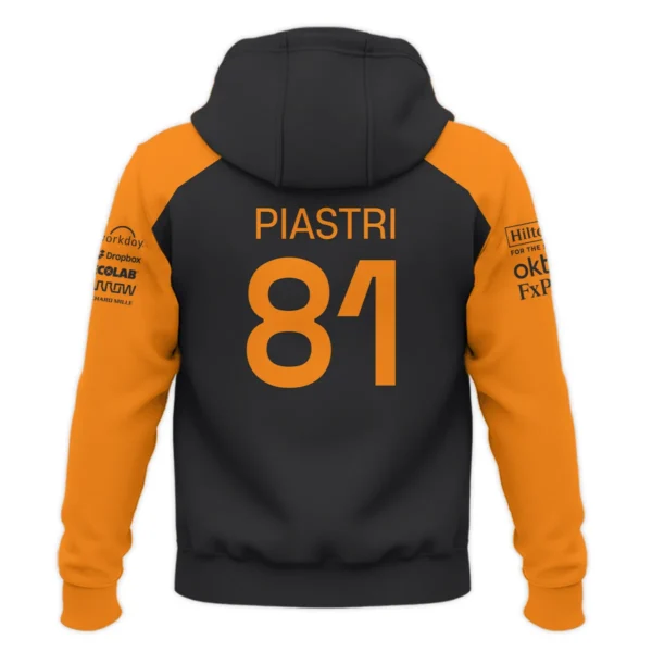 Oscar Piastri McLaren Formula One Exclusive Logo Zipper Hoodie BLF1290325A4MCLZHD - Image 3