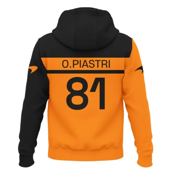 Oscar Piastri McLaren F1 Exclusive Logo Zipper Hoodie BLMCL5525A4ZHD - Image 3