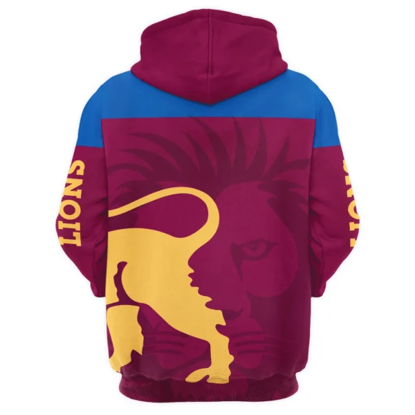 Brisbane Lions Australian Football League Exclusive Logo Hoodie HOAFL130525A02BLHD - Image 2