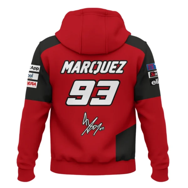 Marc Márquez Ducati Lenovo Team Exclusive Logo Zipper Hoodie QTMTGP140525A2-ZHD - Image 3