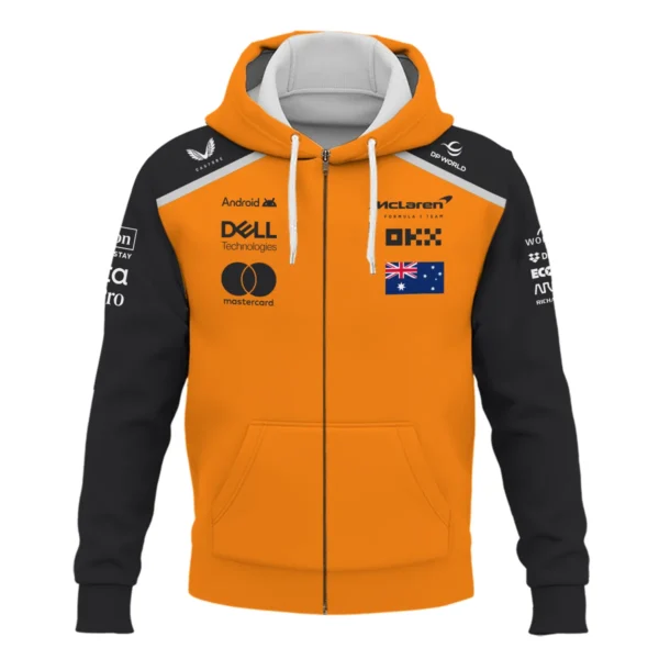 Oscar Piastri McLaren Formula One Exclusive Logo Zipper Hoodie BLF1290325A3MCLZHD - Image 2