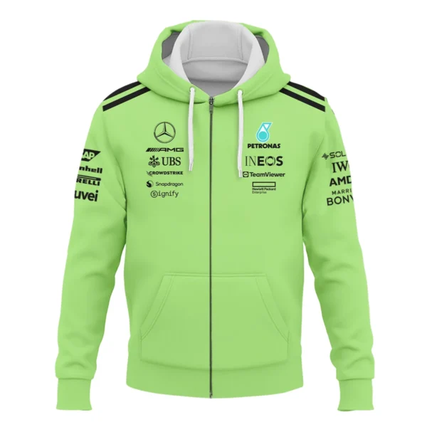 Mercedes-AMG Petronas F1 Exclusive Logo Zipper Hoodie BLMER6525A4ZHD - Image 2